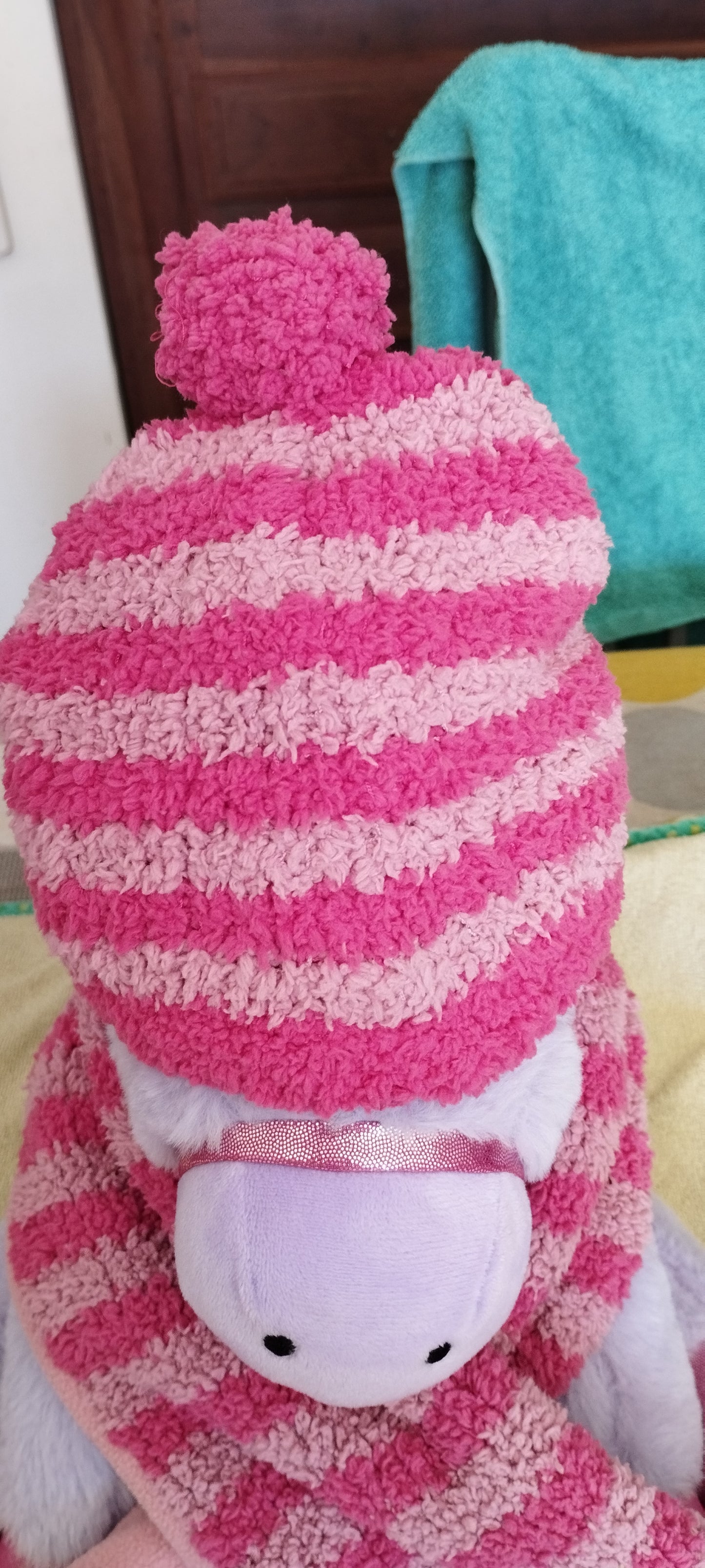 Ensemble Bonnet+Echarpe+Mouffles 9 mois